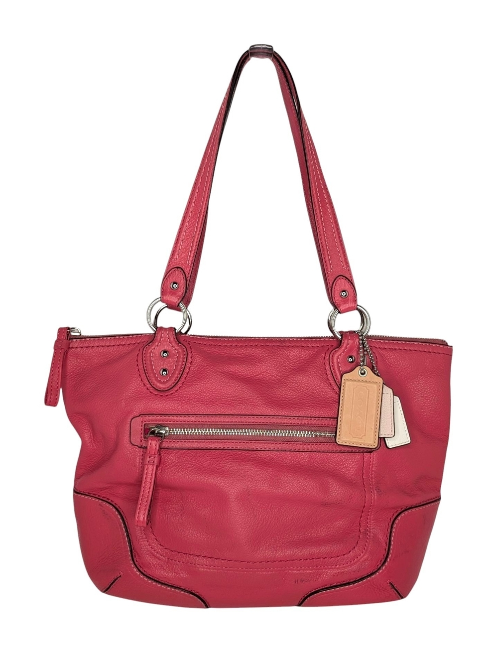 Coach Poppy Rose Pink Pebbled Leather Satchel